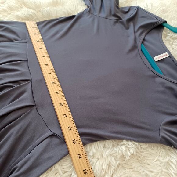 AUSELILY Women's Long Sleeve Pleated Loose Swing Casual Comfy Dress W/Pockets S - Picture 7 of 8